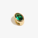 Oval Slider Charm Emerald Green – Anhänger – 18kt vergoldet
