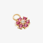 Flower Charm Ruby Pink – Anhänger – 18k vergoldet