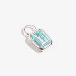 Baguette Charm Aquamarine Blue – Anhänger – Silber