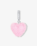 Jelly Heart Pave Connector Baby Pink - Anhänger - versilbert