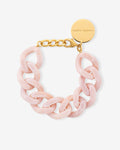 Flat Chain Bracelet Ivory Rose Marble - Bracelets - plaqué or 14ct