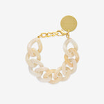 Bracelet Chaîne Plate Perle Marbre – bracelets – plaqué or