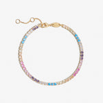Bracelet Tennis Pastel Rainbow – Bracelets – Plaqué or 18 carats