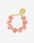 Bracelet de forme organique marbre pêche – bracelets – plaqué or