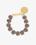 Mini Organic Shaped Bracelet matt taupe – Bracelets – Gold-Plated