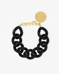 Flat Chain Bracelet matt black – Bracelets – Gold-Plated