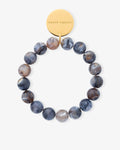 Mini Beads Flex Bracelet blue jeans marble - Bracelets - Gold-Plated