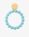 Mini Beads Flex Bracelet Opaline Blue - Armbänder - gelb vergoldet