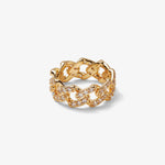 Mexican Chain White Zirconia – Rings – 18kt Gold-Plated