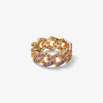 Mexican Chain Purple Zirconia – Rings – 18kt Gold-Plated