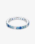 Tennis Blue Gradient - Rings - Silver
